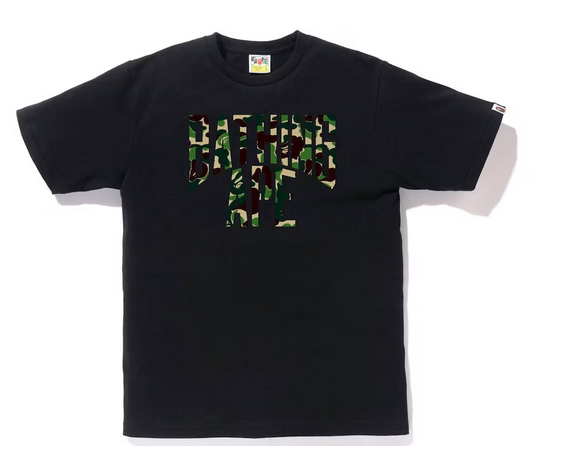 BAPE ABC Camo NYC Logo Tee Black Green