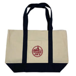 Load image into Gallery viewer, Trader Joes Large Tote Shopping Bag Cotton Canvas Embroidered Bag
