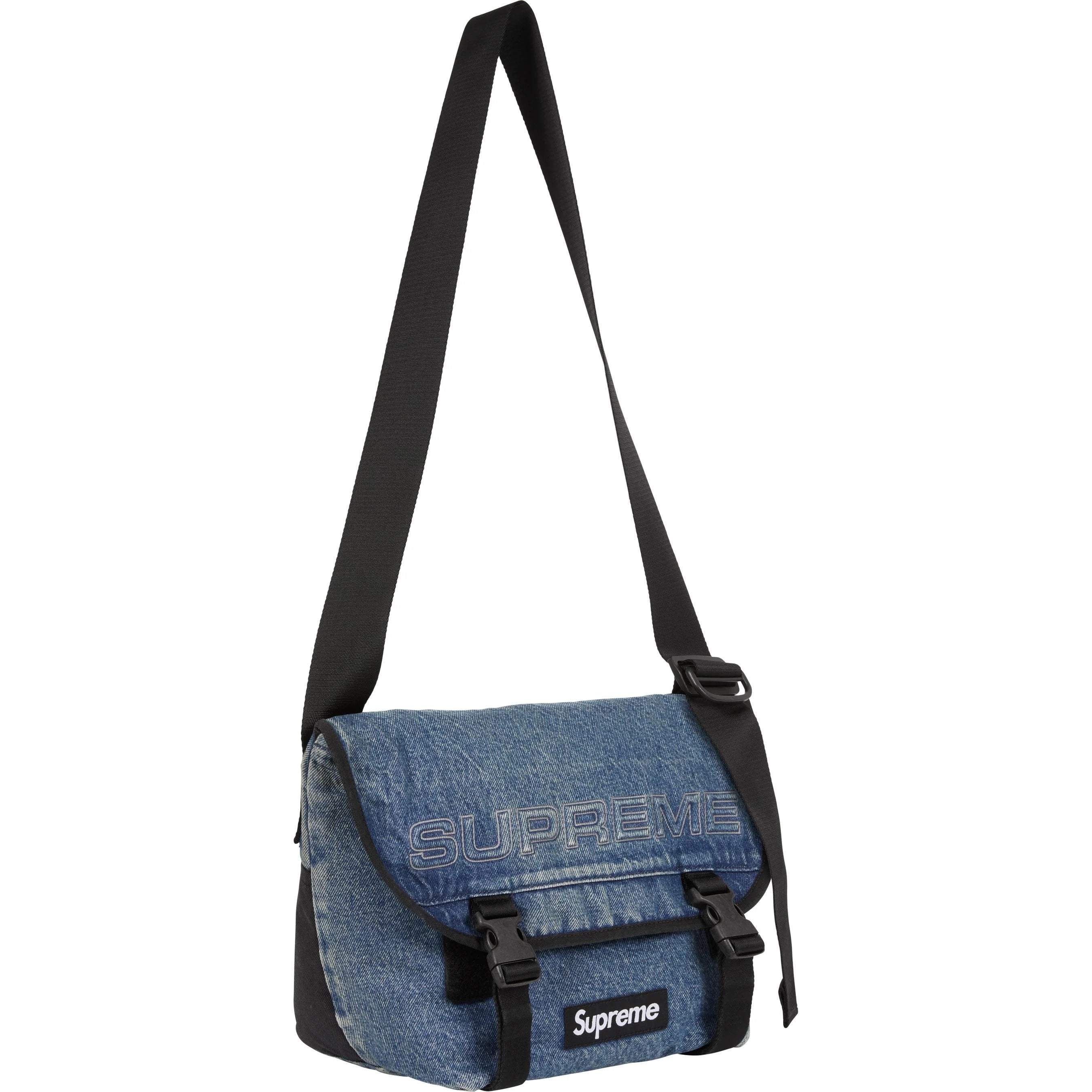 Supreme Denim Messenger Bag Washed Indigo – shoegamemanila
