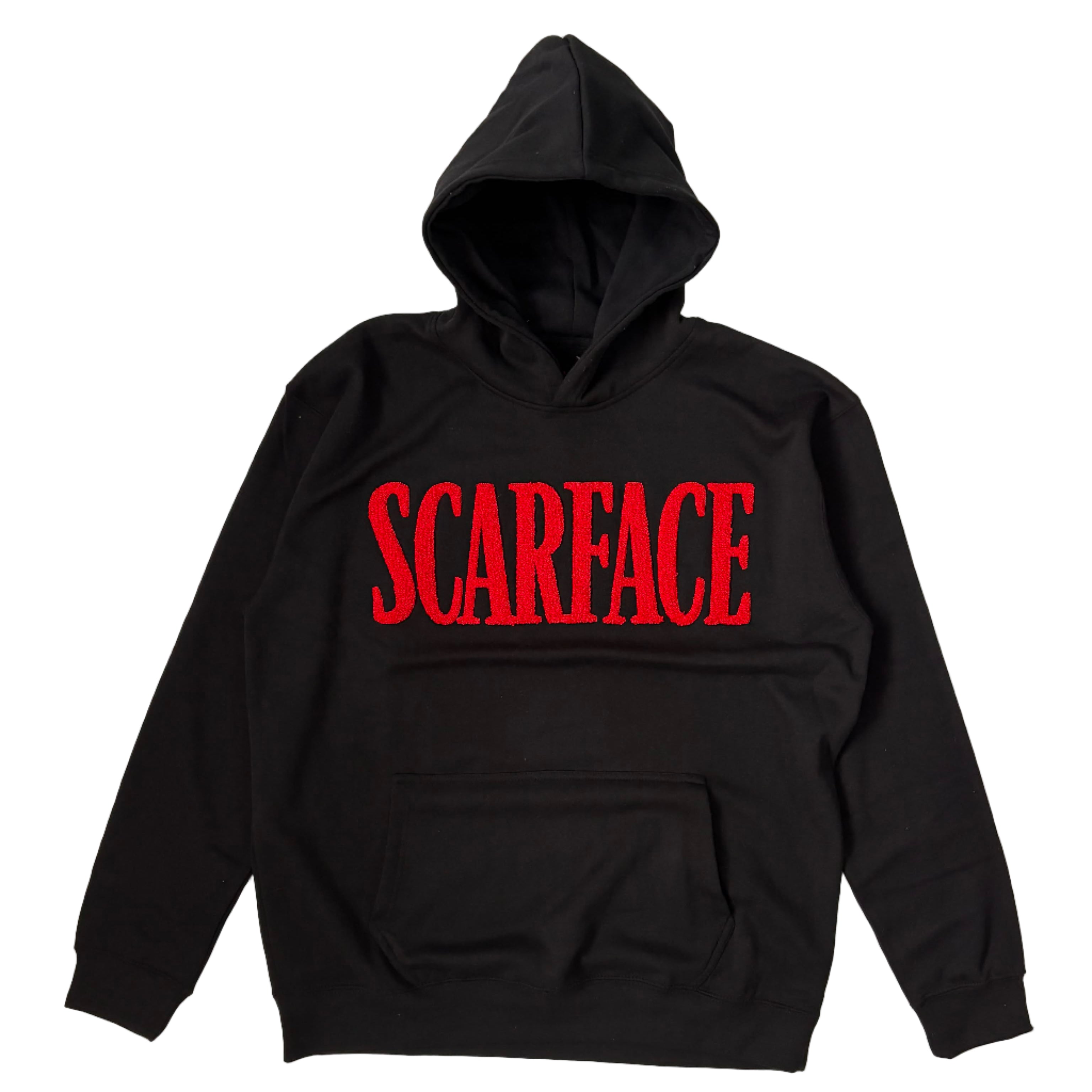 Scarface Chenille Patched Hoodie Black Red