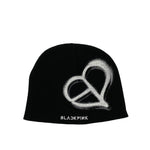 Load image into Gallery viewer, BLACKPINK Big Heart Logo Beanie Black
