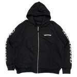Load image into Gallery viewer, Chrome Hearts Scroll Logo Zip Up Hoodie Black
