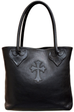 Load image into Gallery viewer, Chrome Hearts FS Vintage Tote Bag with Leather Cross Patch Black (Like New)
