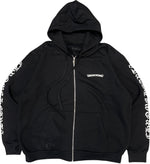Load image into Gallery viewer, Chrome Hearts Scroll Logo Zip Up Hoodie Black
