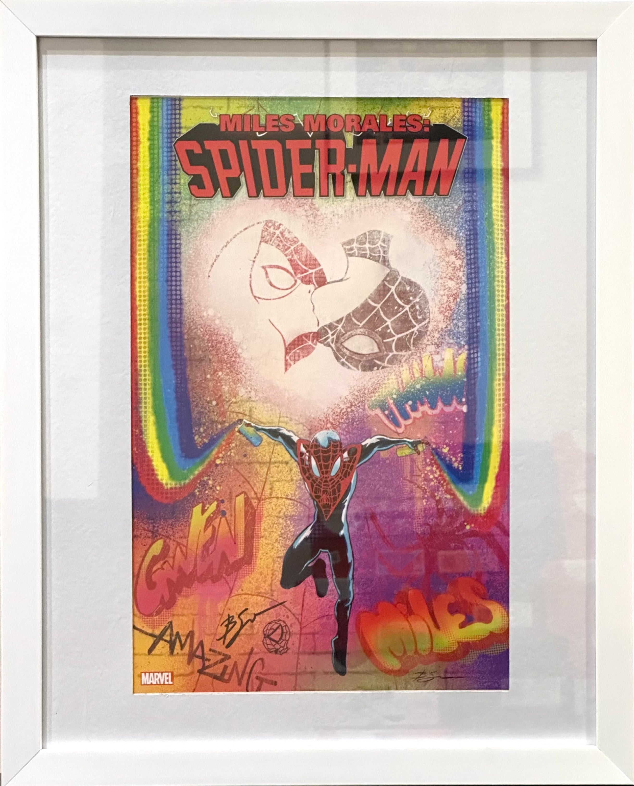 Benjamin Su Spider-Man Miles Morales Graffiti Variant (2023) Framed (SIGNED)