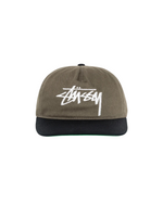 Load image into Gallery viewer, Stussy Mid-Depth Big Stock Snapback Olive
