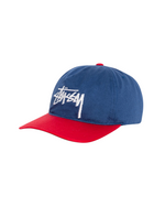 Load image into Gallery viewer, Stussy Mid-Depth Big Stock Snapback Navy
