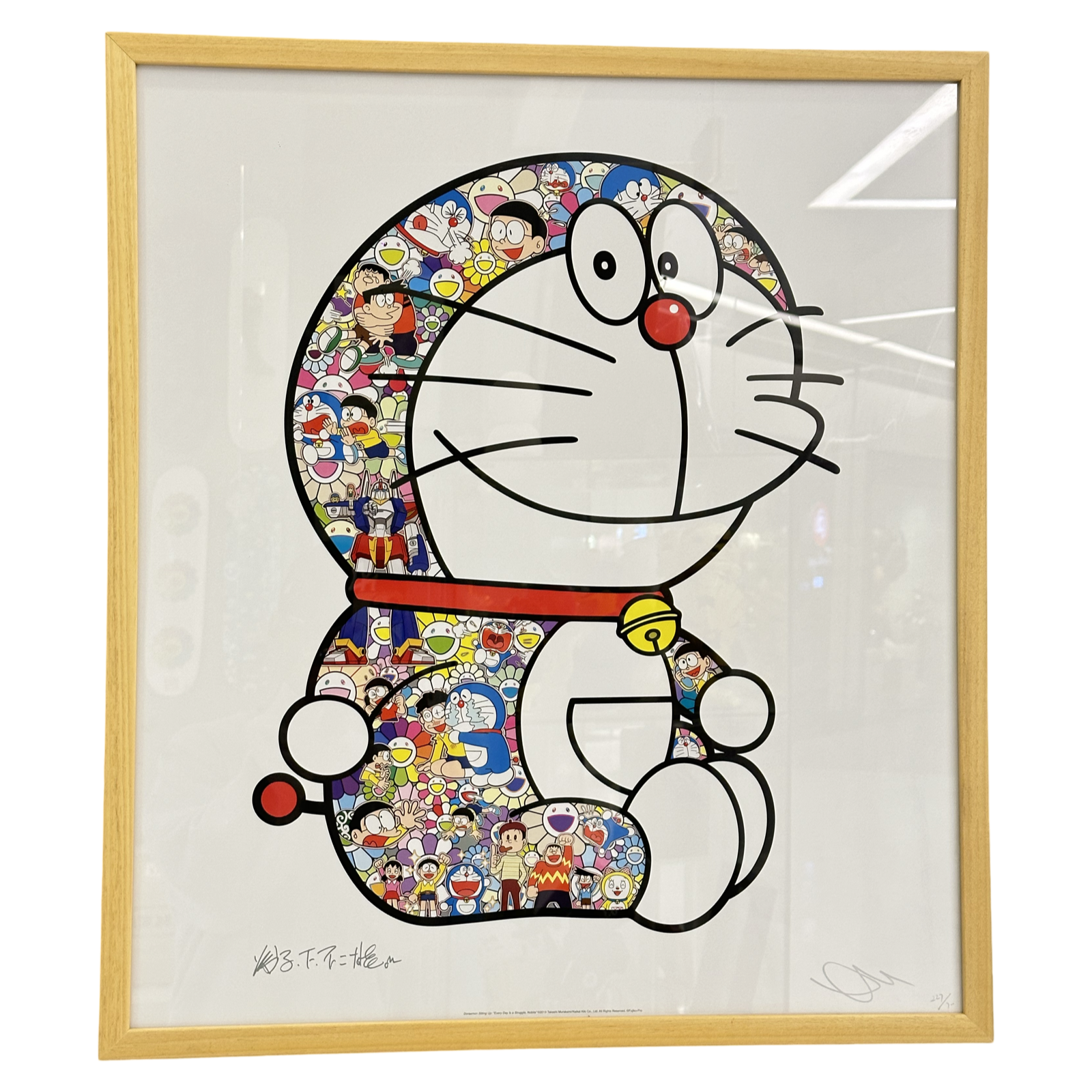 Takashi Murakami Sitting Doraemon Its hard every day, Nobita-kun Print (Signed, Edition of 300) FRAMED