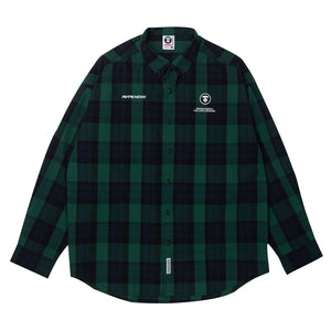 AAPE NOW CHECK LONG SLEEVE SHIRTS GREEN