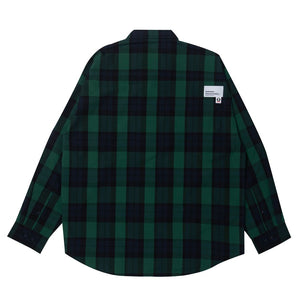 AAPE NOW CHECK LONG SLEEVE SHIRTS GREEN