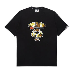 AAPE Moonface graphic tee Black/Yellow