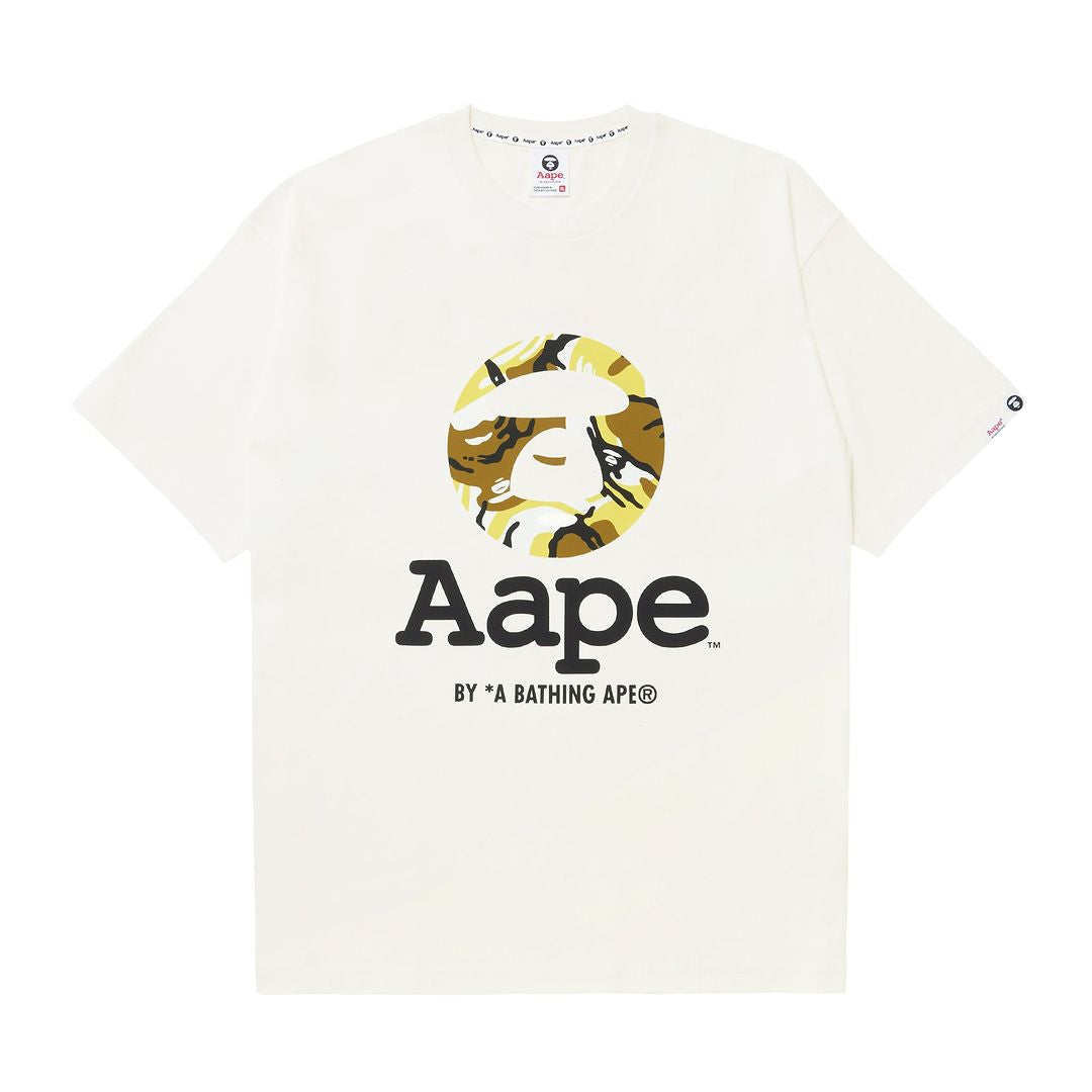 AAPE Moonface camo tee White/Yellow