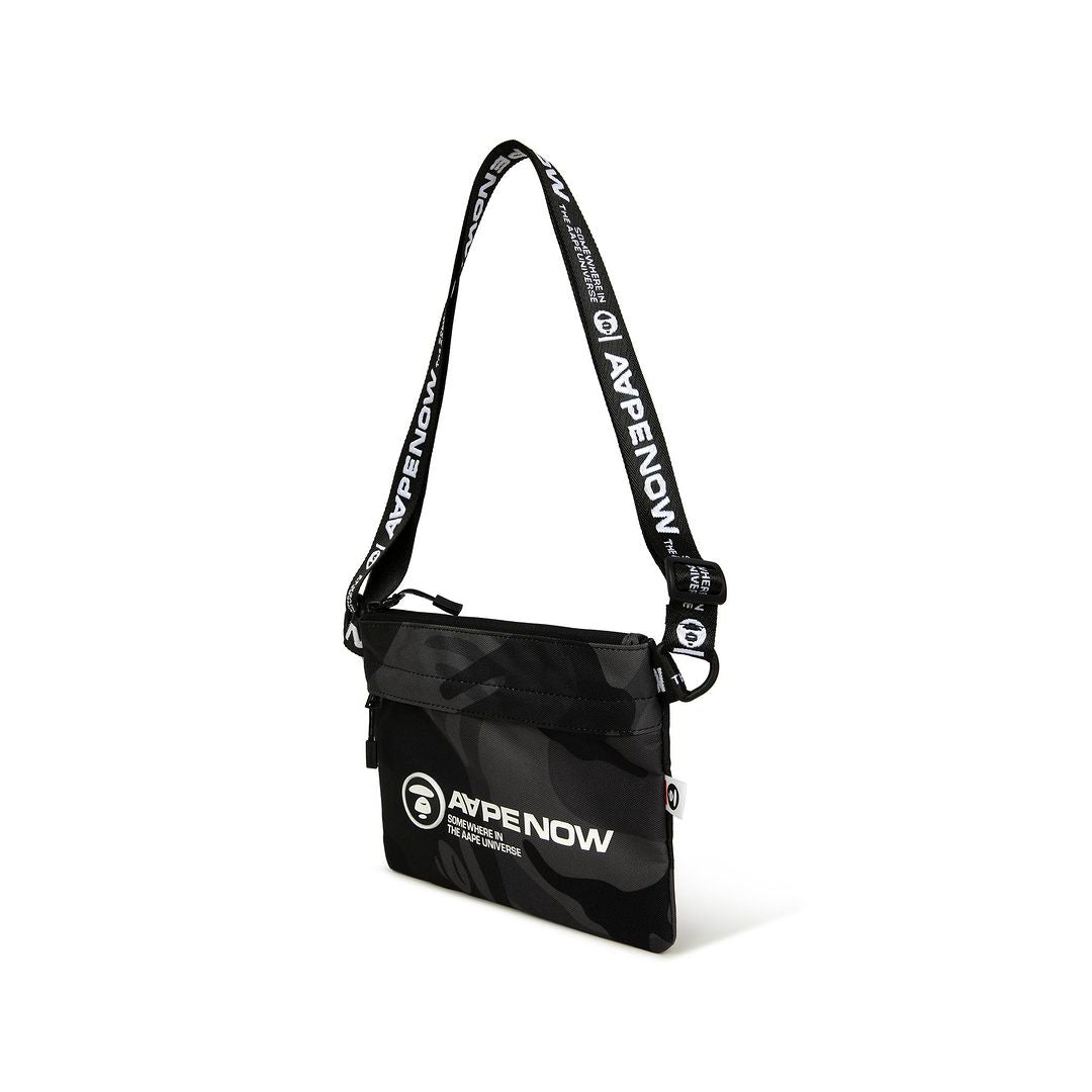 AAPE Moonface patch sacoche bag camo Black