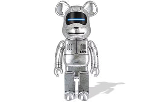 Bearbrick x BAPE x Hajime Sorayama Baby Milo 1000% Silver (no box)