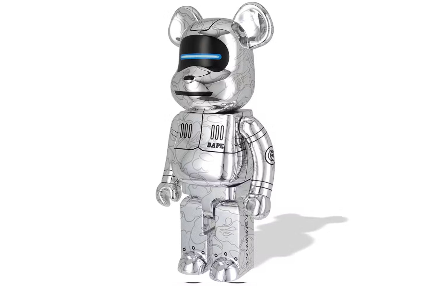 Bearbrick x BAPE x Hajime Sorayama Baby Milo 1000% Silver (no box)