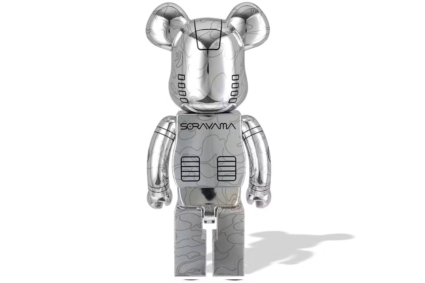 Bearbrick x BAPE x Hajime Sorayama Baby Milo 1000% Silver (no box)