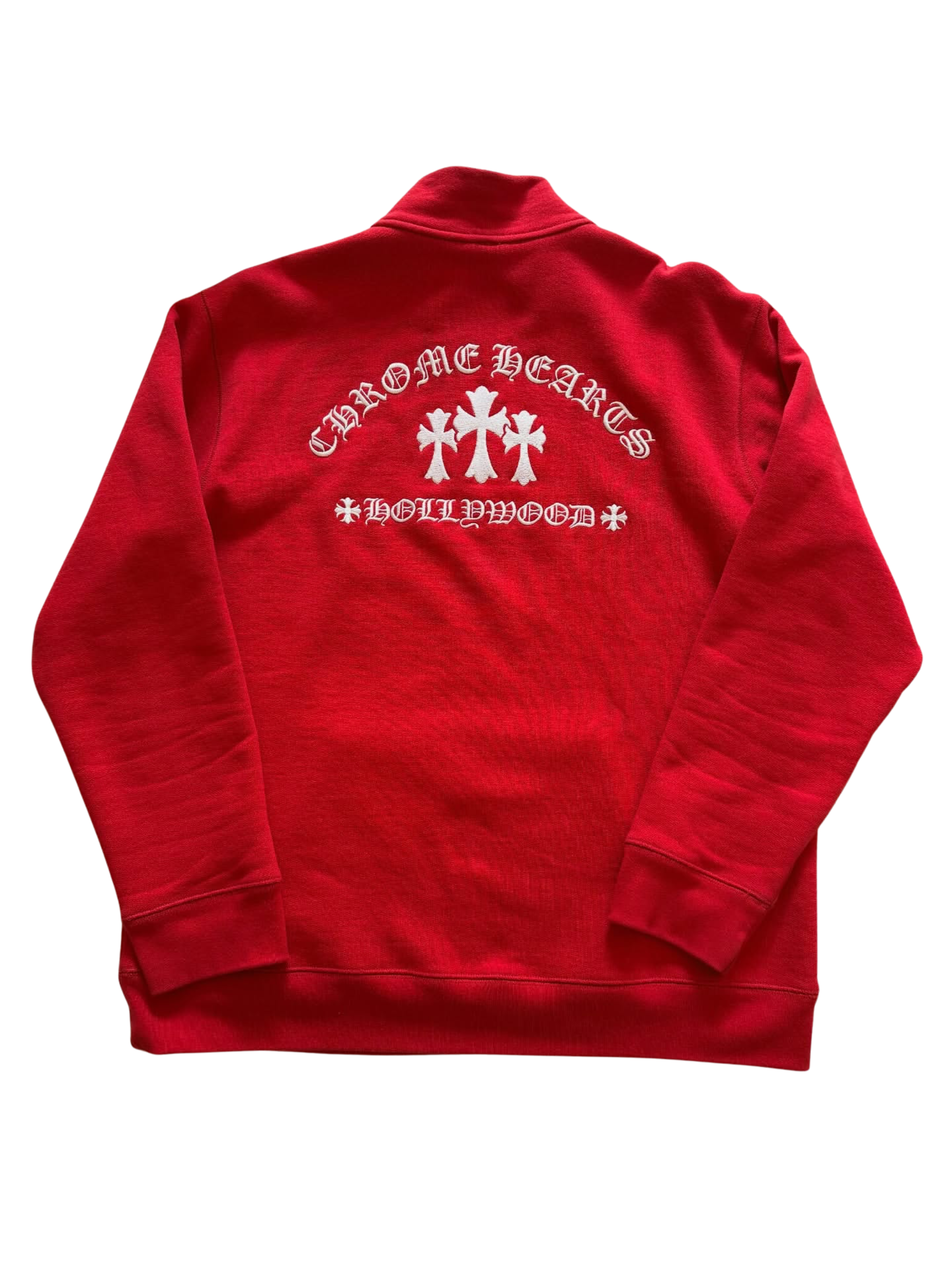 Chrome Hearts Triple Cross Hollywood Quarter Zip Pullover Red (Like New)