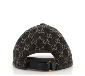 Gucci GG Denim Cap with Leather