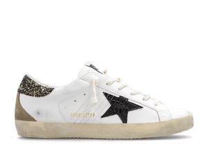 Golden Goose Super-Star White Black Croc Glitter (Women's)