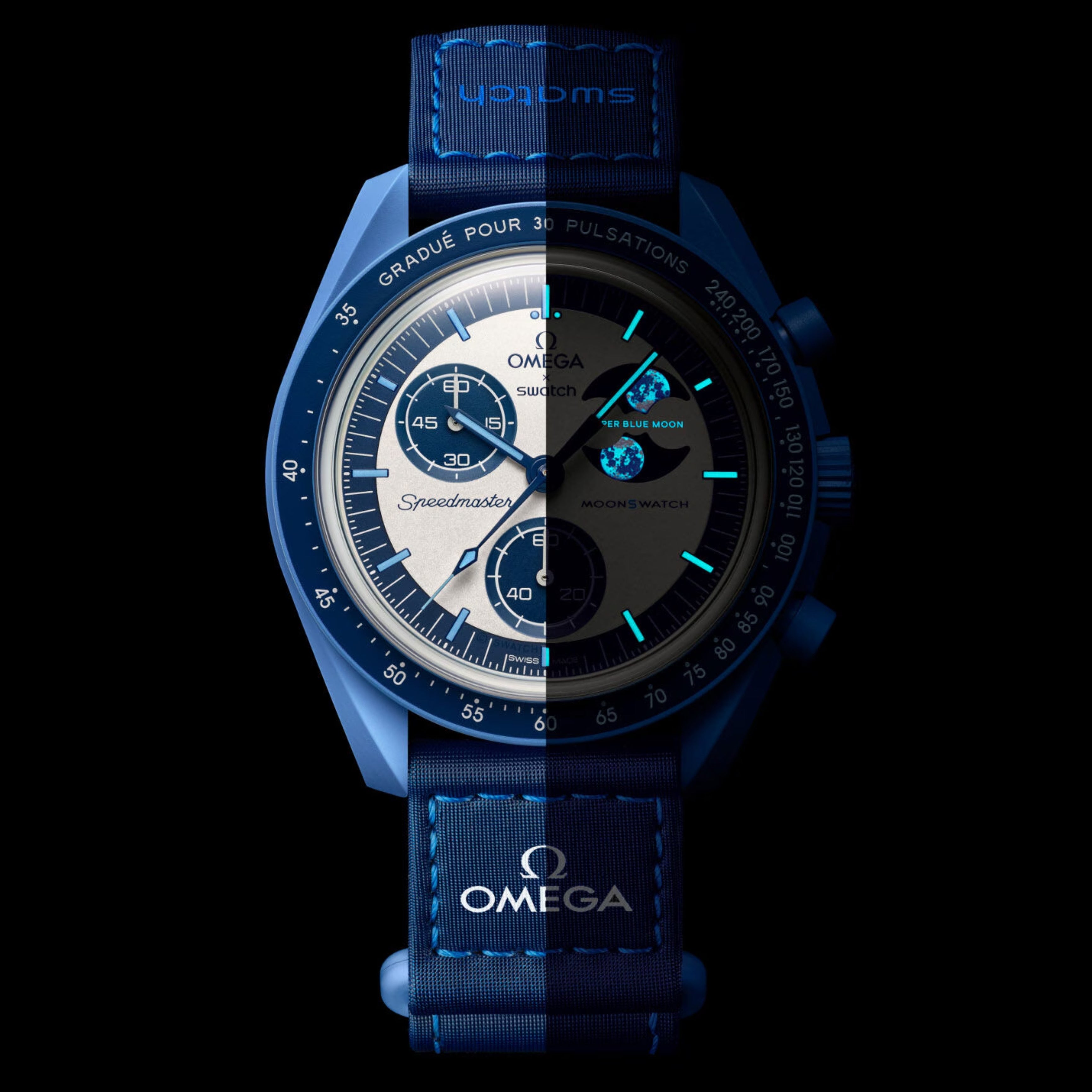 Swatch x Omega Bioceramic Moonswatch Mission to Super Blue