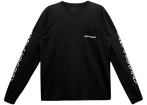 Chrome Hearts Scroll Logo L/S Pocket T-shirt Black – shoegamemanila