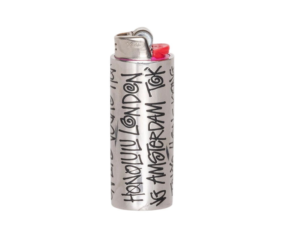 Stussy City Metal Lighter Case Silver