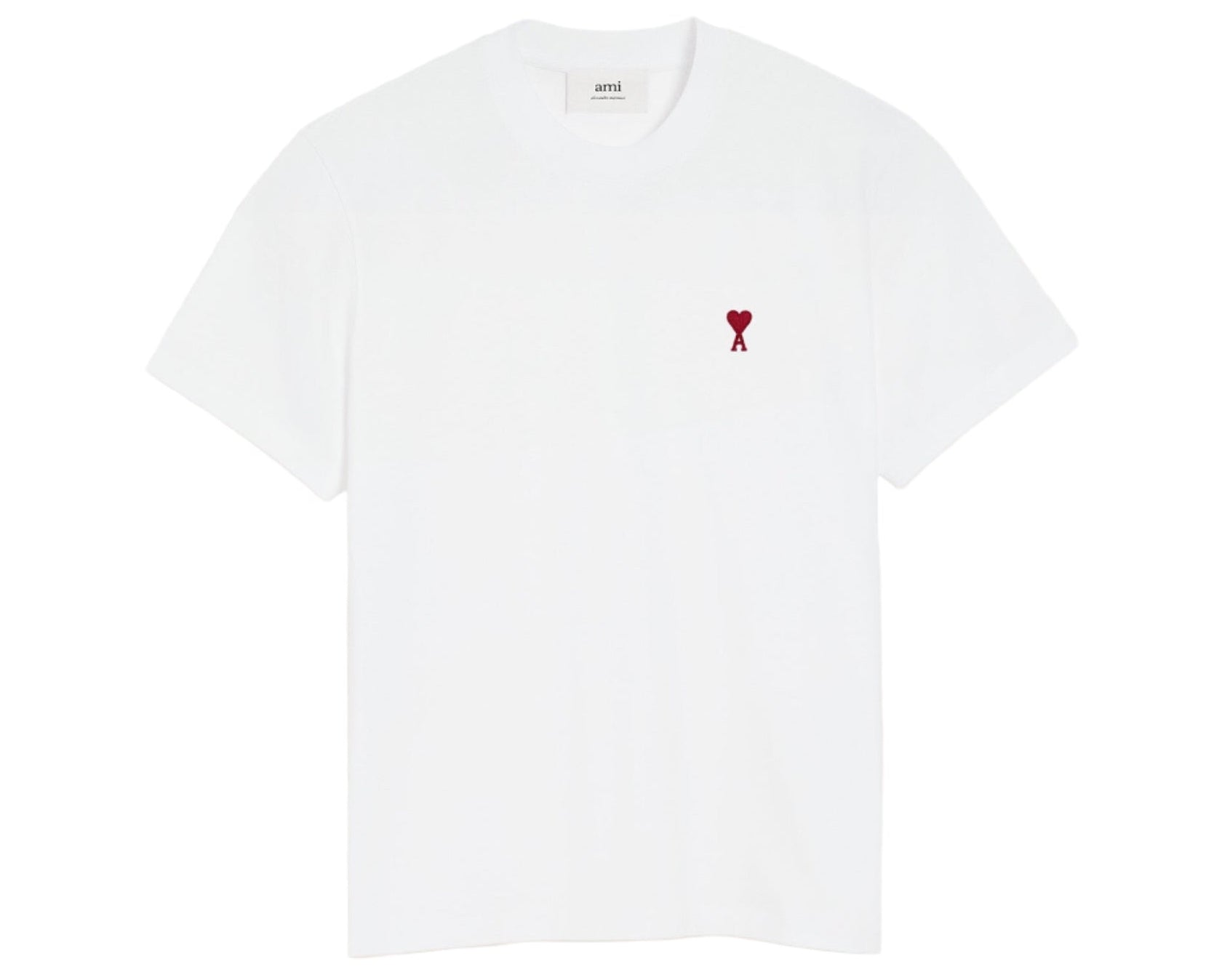Ami Paris White Cotton Ami De Coeur T-shirt in organic cotton jersey White