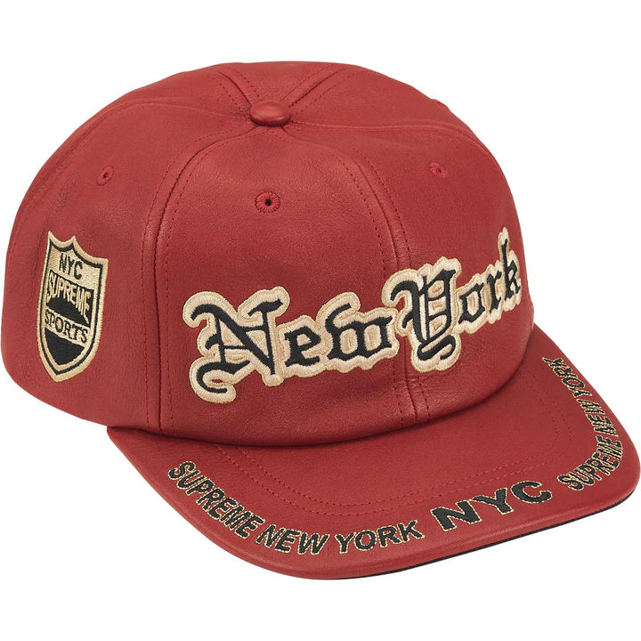 Supreme New York Leather 6-Panel Red