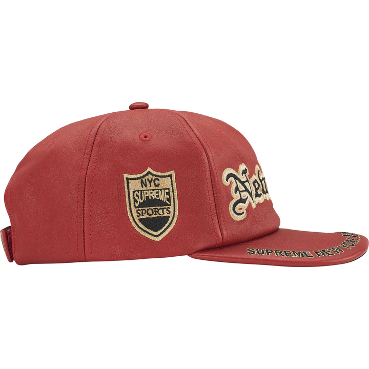 Supreme New York Leather 6-Panel Red