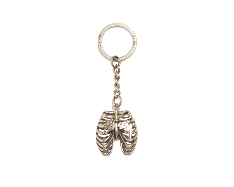 Stussy Ribcage Keychain Silver