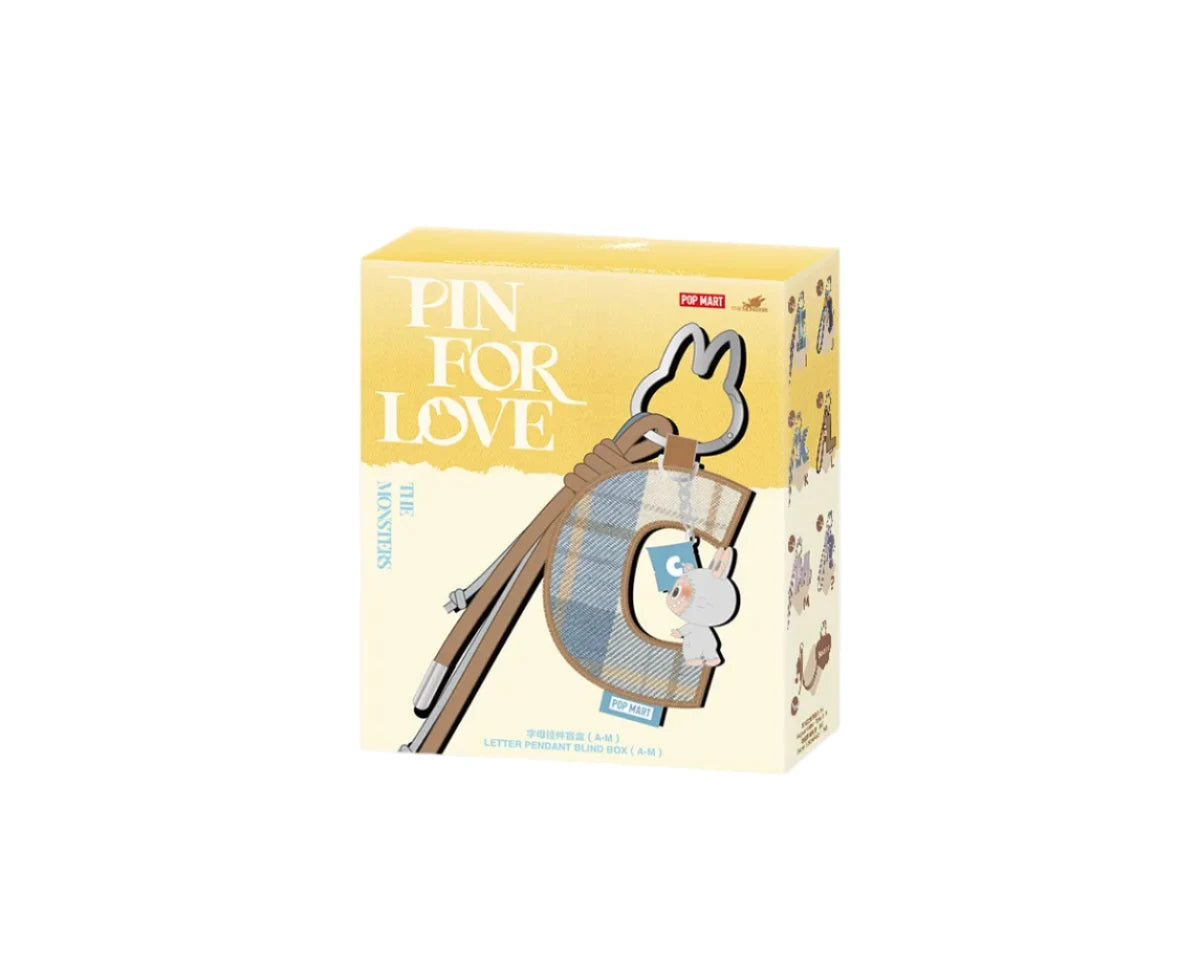 The Monsters Labubu Pin for Love Series- Letter Pendant Blind Box (A-M) (Sold per piece)