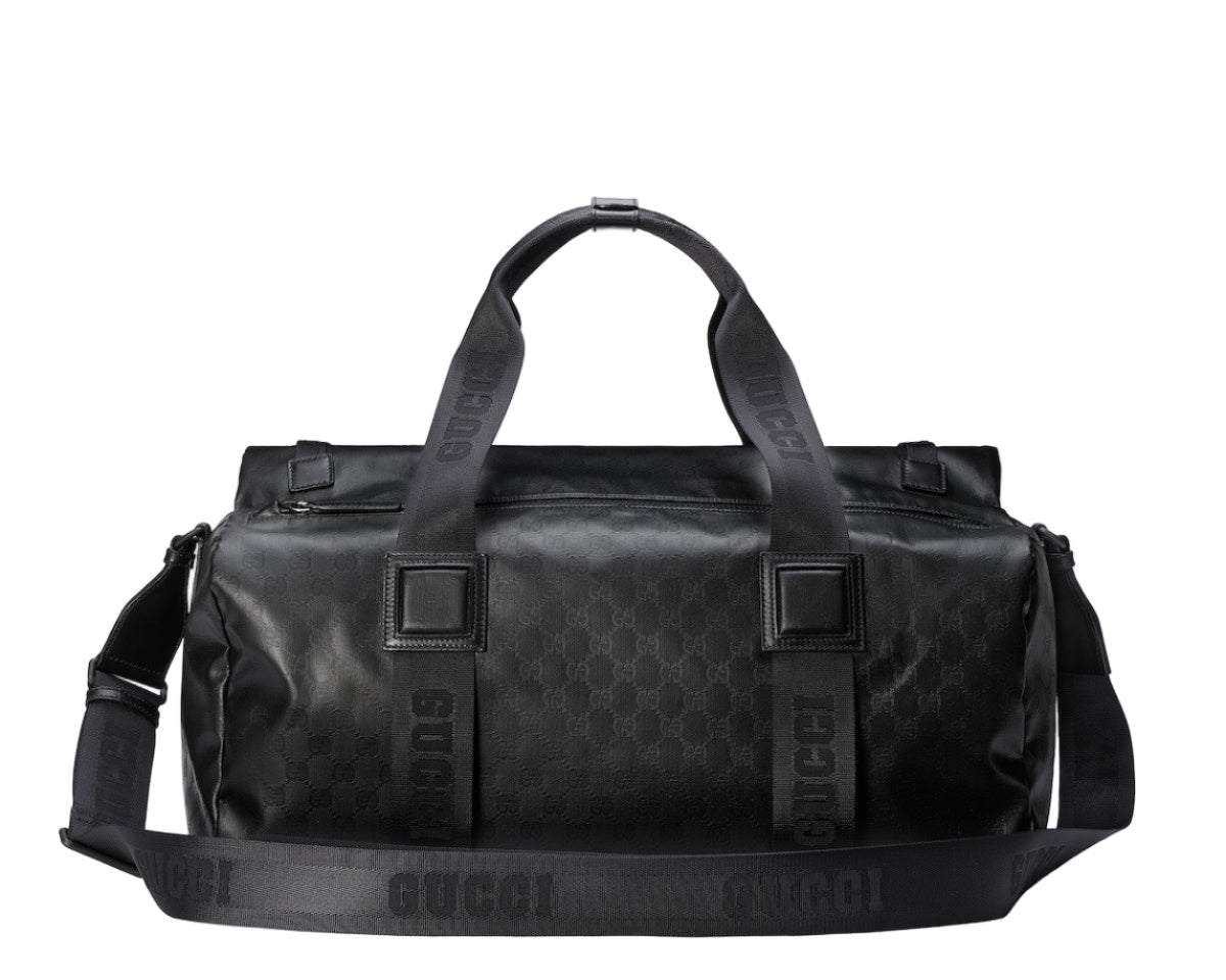 GUCCI GG Crystal Duffle Bag Gg Canvas - Black
