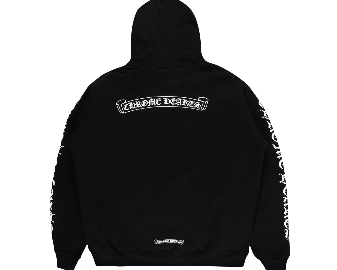 Chrome Hearts Scroll Logo Zip Up Hoodie Black