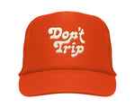 Load image into Gallery viewer, Don&#39;t Trip Embroidered Trucker Hat Orange
