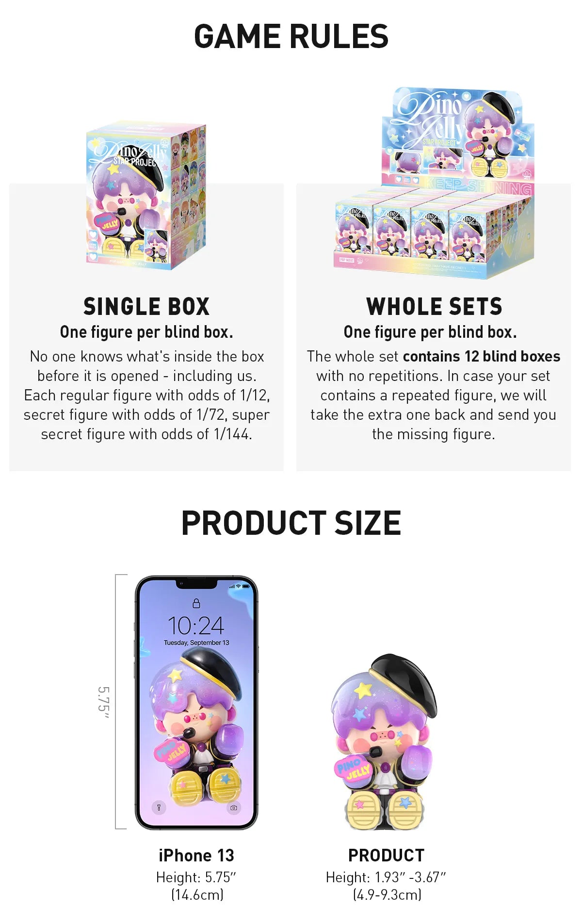 Popmart PINO JELLY Star Project Series Figures Blind box (Sold per piece)