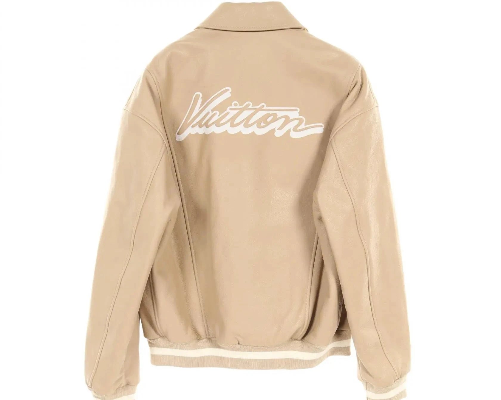 Louis Vuitton Leather Jacket Outerwear White Beige