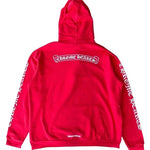 Load image into Gallery viewer, Chrome Hearts Red &amp; White Scroll Logo Hoodie
