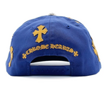 Load image into Gallery viewer, Chrome Hearts Cross Patch 5 Panel Baseball Hat Blue Yellow
