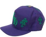 Load image into Gallery viewer, Chrome Hearts Cross Patch 5 Panel Baseball Hat Purple Green
