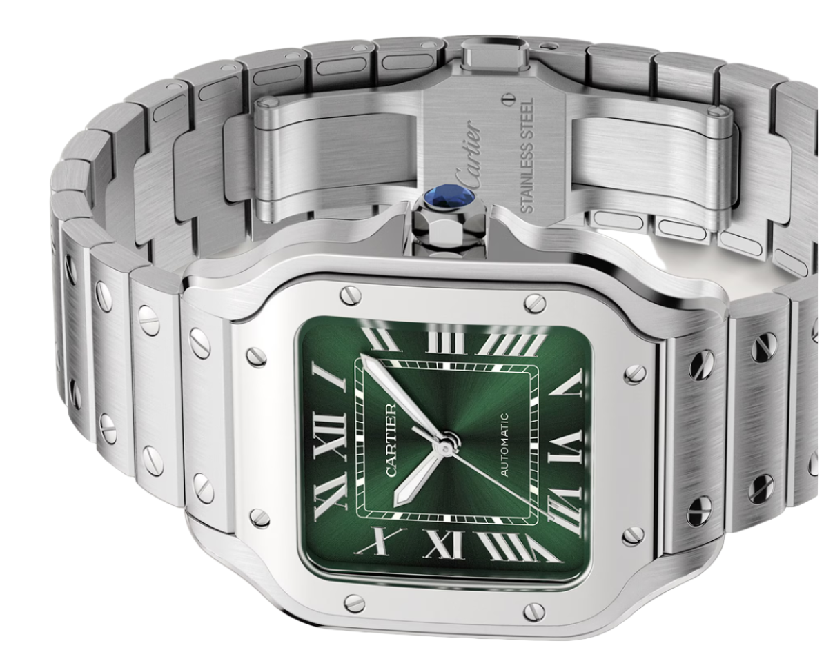 Cartier Santos Medium Green Dial Fullset