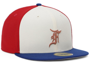 Montreal Expos MLB Cooperstown Fear of God : The Classic Collection 2023 Blue Ivory Red 59FIFTY Fitted Cap