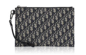 dior A5 Pouch Beige and Black Dior Oblique Jacquard