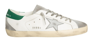 GOLDEN GOOSE Super-Star White Silver Green