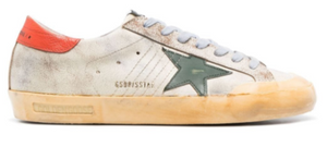 GOLDEN GOOSE Super Star White Tobacco Green Orange