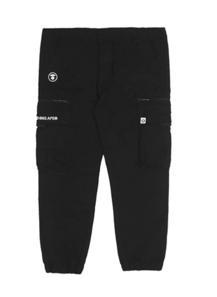 AAPE WOVEN CARGO BLACK PANTS AAPPTM6902XXJ