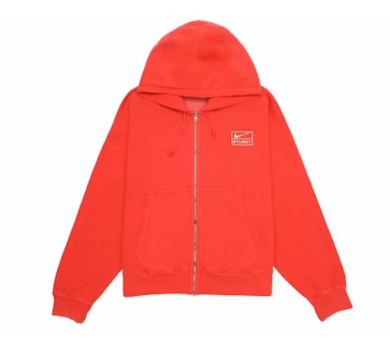 Nike x Stussy Full-Zip Pigment-dyed Fleece Hoodie Habanero Red