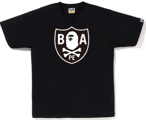 A BATHING APE APE CROSSBONE TEE Black