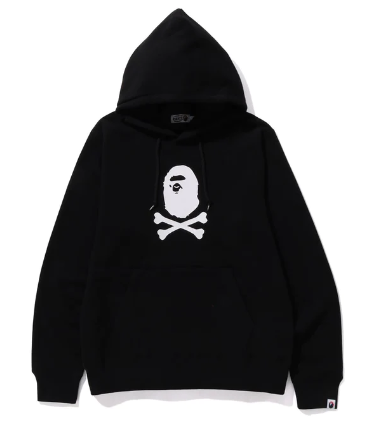 APE CROSSBONE PULLOVER HOODIE BLACK