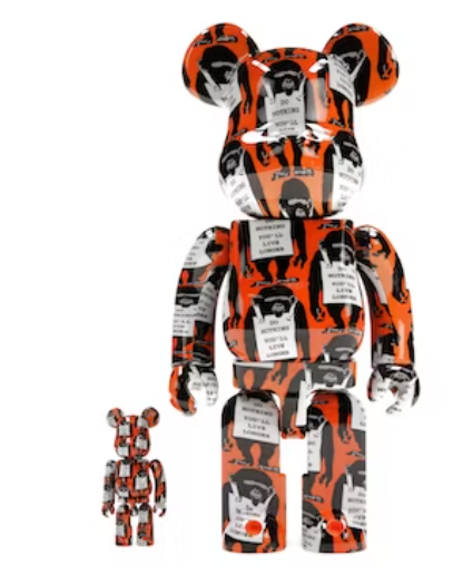 Bearbrick Monkey Sign 100% & 400% Set Orange