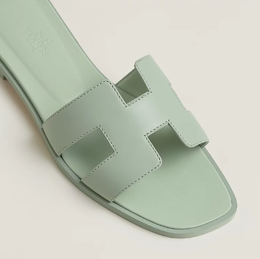 Hermes Oran Vert D'eau Sandals